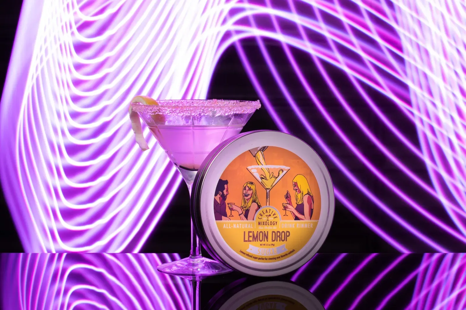 Campanha gastronômica com iluminação neon