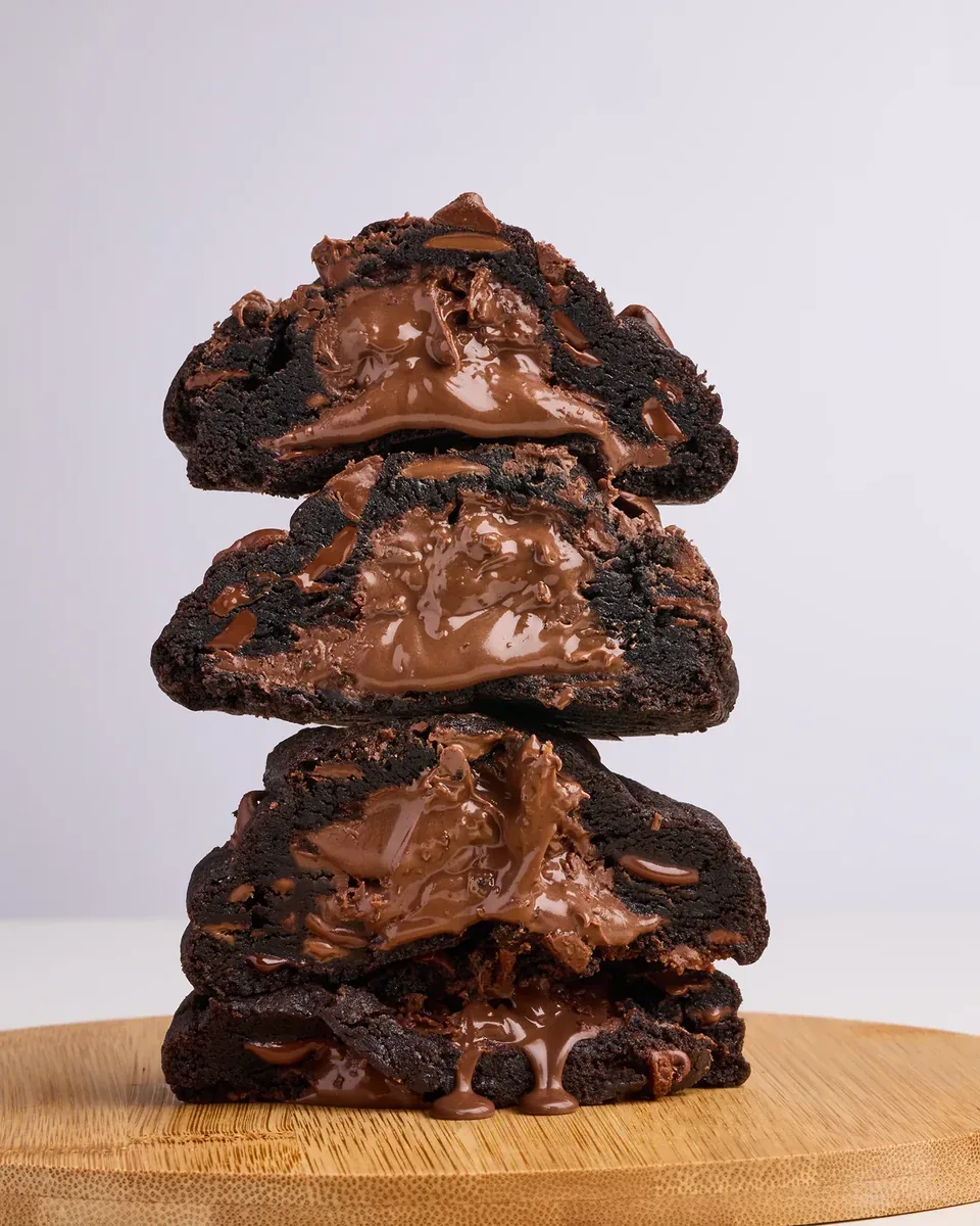 Chocolate fotografado em composição gastronômica